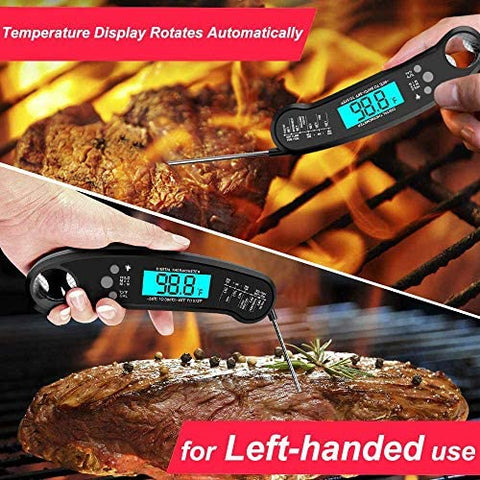 Image of Meat Thermometer, LT Waterproof Digital Meat Thermometer, Best Waterproof Cooking Thermometer, with Backlight Calibration, Ultra Fast Probe, for Kitchen, BBQ, Grill Food, Auto On-Off (Black)